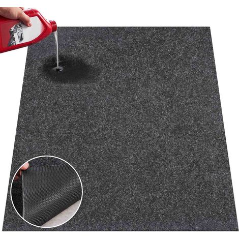 Tapis de Sol de Garage 2235,2x6096x2,4 mm Tapis Protection Antidérapant Imperméable Eau Neige Pluie Boue Huile de Voitures avec Support TPE Anti-fuite, Facile à Nettoyer, Découper, Divers Usages (1/5)