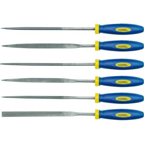 Nadelfeilen für Metall, 180 mm, 6er-Set / 25353 / vorel