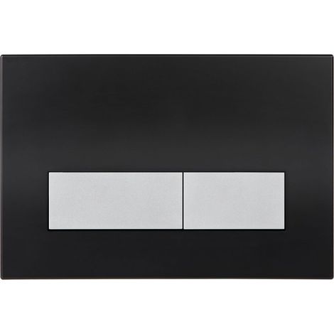 Plaque de Commande WC, Compatible avec Sigma, UP300 et UP320, avec Double Chasse, Équipée d'un Set de Leviers de Chasse et d'un Cadre d'Installation. Noir Mat (1/5)