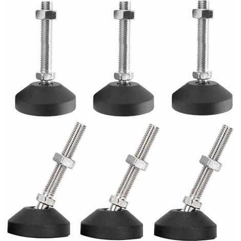 Confezione da 6 piedini universali regolabili in silicone D40×M8×50 M8 filettati in nylon con base girevole articolata per gambe del tavolo GROOFOO