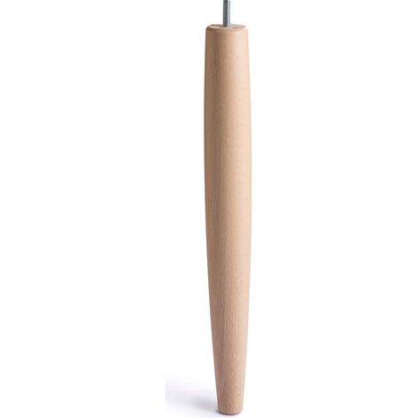 Pata de Madera para Muebles Fabricado en Haya Acabado en Haya Laca Transparente Proyectos de Restauración DIY Bricolaje Medidas 4646400 mm Altura: 40 cm Fácil Instalación Atornillado 1 Unidad - (1/3)