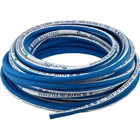 Tuyau à vapeur de lactosérum EPDM. bleu. 25x7.0mm. 40m FORTIS (Par 40)