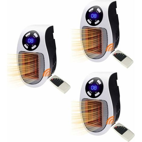 Chauffage à Prise,Expériences Heater Pro X,Radiateur Soufflant en Céramique,Petit Radiateur Soufflant électrique avec Télécommande,Protection Contre La Surchauffe pour Chambres,Bureaux,3Pcs (1/5)