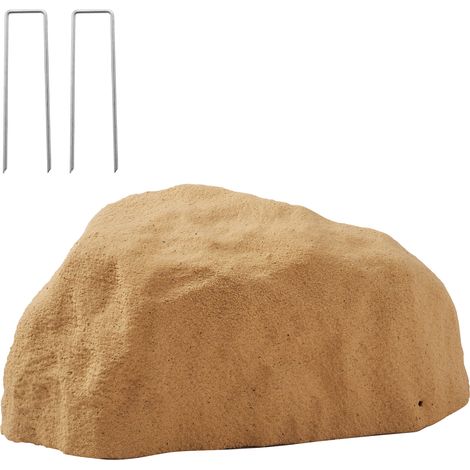 Mophorn Roche Artificielle Décorative pour Jardin, Couverture en Faux Rocher, Design Réaliste, Pierre Creuse pour Masquer Pompe ou Puits, Idéal pour Décoration Extérieure et Paysage, Jaune Sable (1/5)