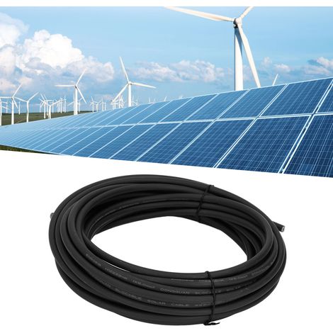 10 m langes Solar-Photovoltaikkabel, 6 mm² Photovoltaikkabel, verzinnter Kupferdraht, schwarzes Solar-Photovoltaikkabel (1/5)