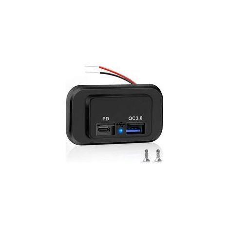 Prise USB encastrable 12V/24V, ports PD Type-C + QC3.0 avec LED, charge rapide pour voiture camping-car (1/5)