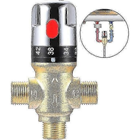 Robinet mitigeur thermostatique en laiton à température fixe G1/2 (1/5)