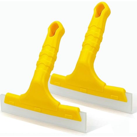 Lot de 2 mini raclettes pour miroir de douche et évier pour porte en verre, comptoir, fenêtre, pare-brise, application de film t