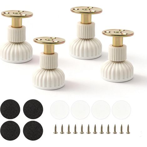 4 Pièces Pied de Table Réglables en Hauteur 54-63 mm, Blanc (1/5)
