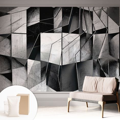 Papier peint intissé mural avec imprimé pour décoration pour salon pour chambre à coucher pour entrée Abstraction géométrique 312x219 cm (1/5)
