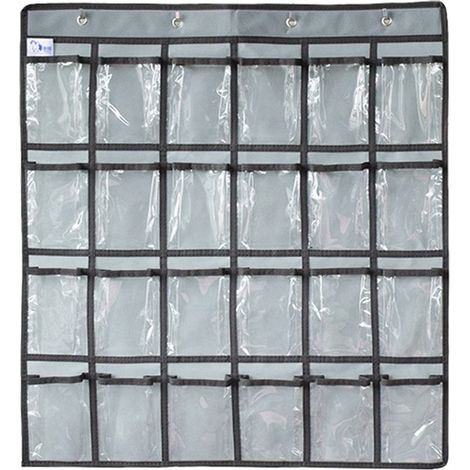 Schmuckaufbewahrungsbeutel – 24 transparente Fächer – Für Halsketten, Ohrringe, Ringe, Armbänder – Faltbar – 1 Stück (1/5)