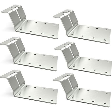Supports de poteaux en forme de T, argentés, 11,4 × 7,6 × 5,1 cm, lot de 6 Supports de clôture pour poteaux de clôture en forme de T (1/5)