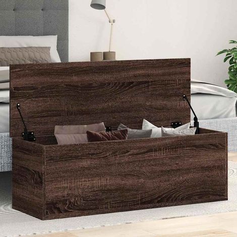 Caja de almacenaje madera ingeniería marrón roble 102x35x35 cm vidaXL