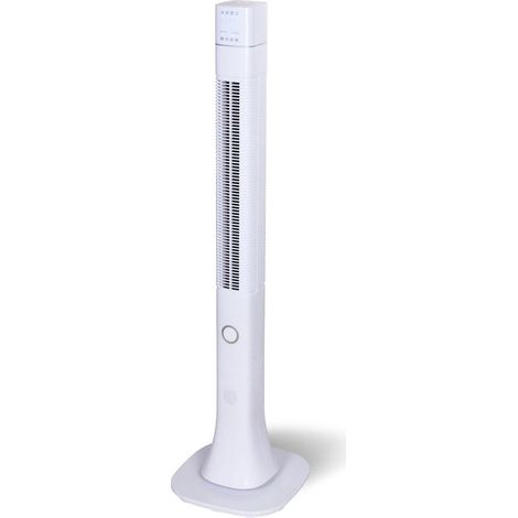 MaxxHome Ventilatore a Torre per la Camera da Letto con Telecomando - Ventilatore Alto da 123 cm per Casa e Ufficio - 50W - Bianco e Nero - Ventilatore per Raffreddamento e Sonno con 3 Modalità (1/5)