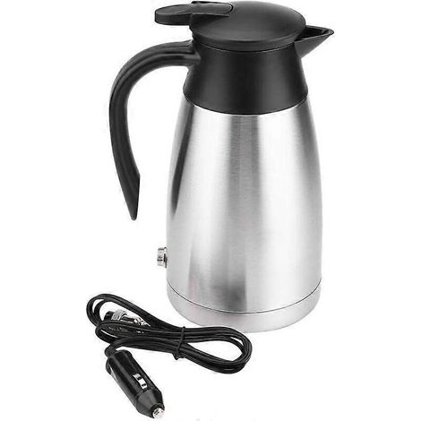 Elektrischer Wasserkocher aus Edelstahl (1000 ml, 12 V/24 V) für Auto oder LKW, ideal für Reisen. Erhitzt Wasser im Winter schnell.