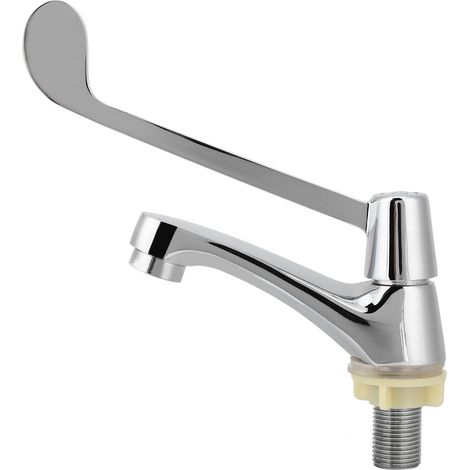 Robinet médical coudé à poignée longue fileté LQ-2207 G1/2" pour table ou sur pied, à usage unique, pour eau froide. (1/5)