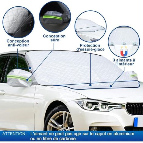 Pare Soleil Voiture Pare Brise Avant, Pare Soleil Pare Brise Avant, Pare Brise Soleil, avec 3 Aimants, Contre Le Soleil, Les Rayons UV, la Neige, la Glace, Le Gel, la Poussière (1/4)
