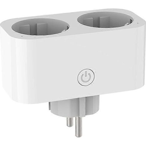 TUYA Smart Wifi 16A 2-in-1 Doppelsteckdose mit Schalter, Smart-Home-Programmier-App und Sprachsteuerung (CLY809, europäischer Stecker). (1/5)