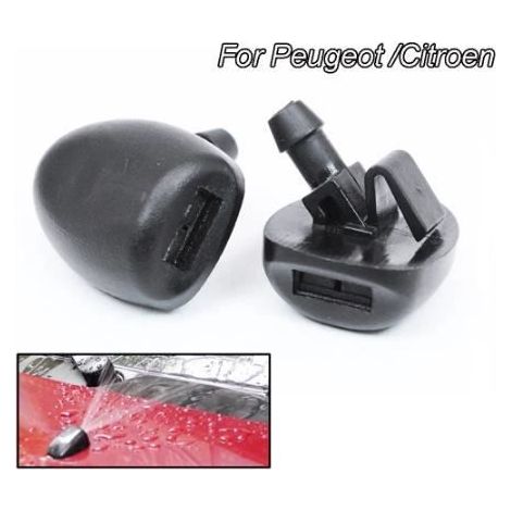 2PCS Jet Gicleur d\' avant essuie-glace Buse de lave-glace pulvérisateur pour Peugeot 407 206 206 Citroën C2 C5 MK1 OE6438J2 (1/4)