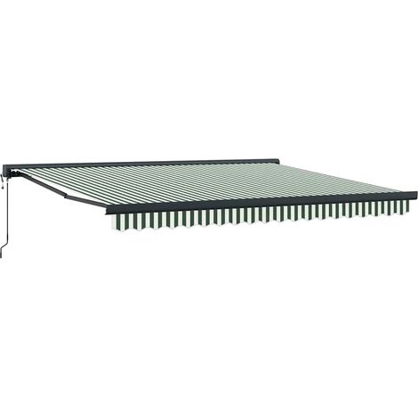 Maison Exclusive - Tenda da Sole Verde e Bianco 400 x 300 x 165 cm