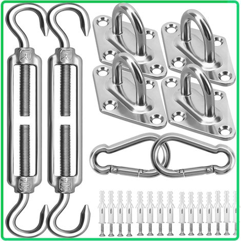 Kit de herrajes para velas de sombra GABRIELLE - Kit de instalación de toldos de acero inoxidable 304