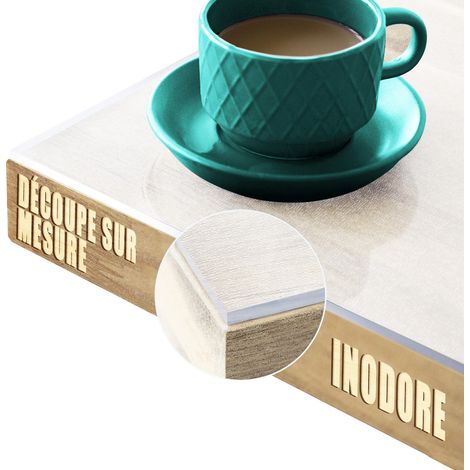 Film de table Neo Milky blanc laiteux sur mesure - Coupe droite 70 x 350 cm (1/5)