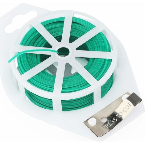 100 m weiche, grüne Gartenschnur, gedrehte Pflanzenschnur, mit einem Seitenschneider umwickelt.