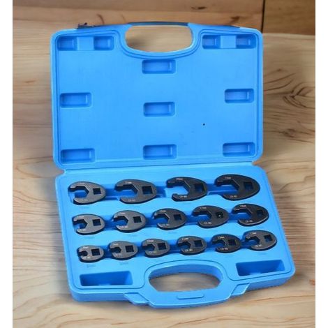 Set di chiavi 15 pz Aperte a Zampa Di Gallo per Raccordi tubi dell'olio 8-24mm