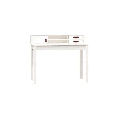 Bureau Blanc 110x50x93 Bois massif de pin (1/5)