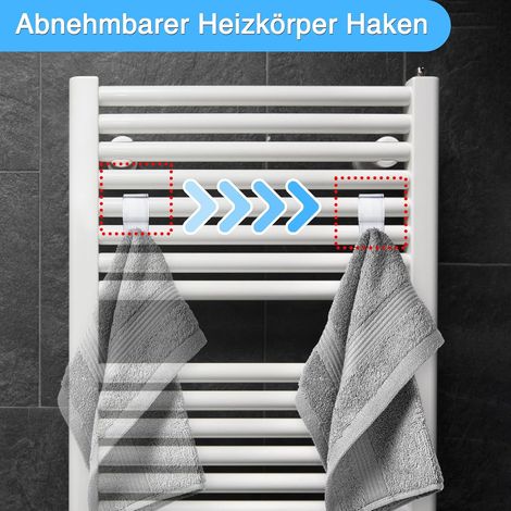 Radiator hooks, bath towel hooks, towel rail hooks, 8 pieces (transparent) (1/4)