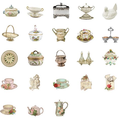 46 autocollants adhésifs style rétro, différents styles, mignons et raffinés, parfaits pour le scrapbooking et la décoration de livres. (1/5)
