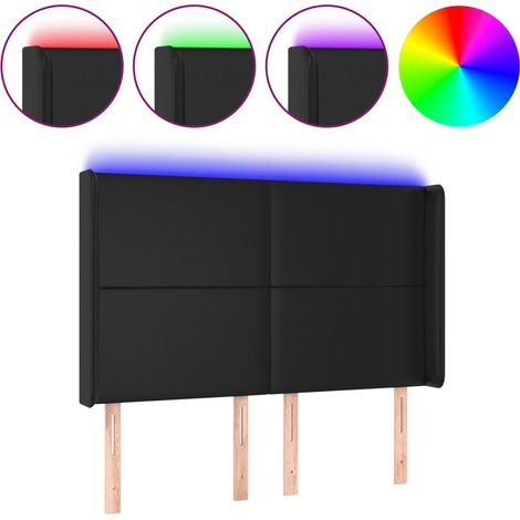 Maison Exclusive - Testiera a LED Nera 147x16x118/128 cm in Similpelle (1/5)