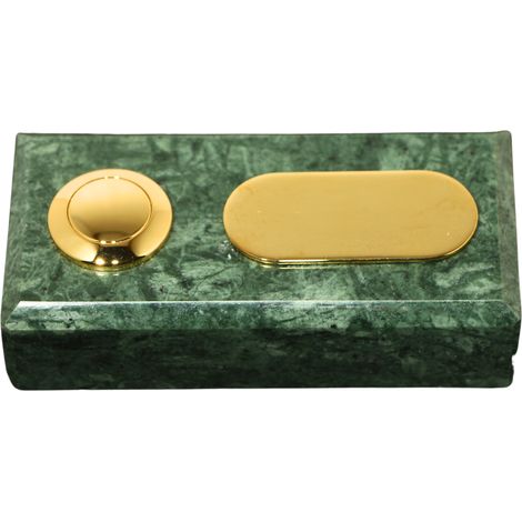 Sonnette Santa Maria filaire marbre vert bouton étiquette laiton