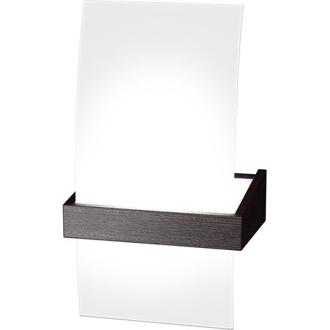 Applique Contemporanea Wood Metallo Nerowengè Vetro Bianco 1 Luce G9
