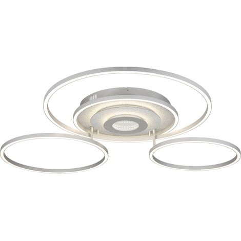 LED Deckenlampe Deckenleuchte Wohnzimmerlampe dimmbar Silber Metall L 99,2 cm (1/5)