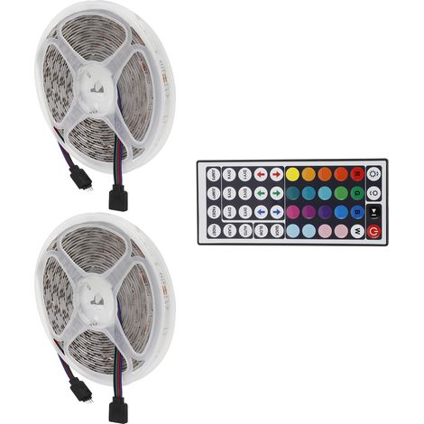 Lot LED RGBW ruban souple 5m pour chambre salon fête EU 100-240V (1/5)