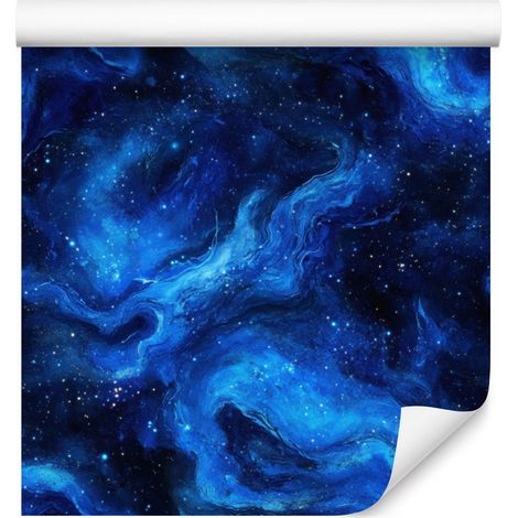 Carta da parati acquerello galassia blu navy, composizione armoniosa 50x1000 cm (1/5)