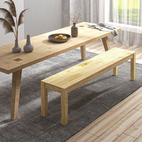 Banc en bois massif, 3 places, banc de cuisine, bois de pin, naturel (1/5)