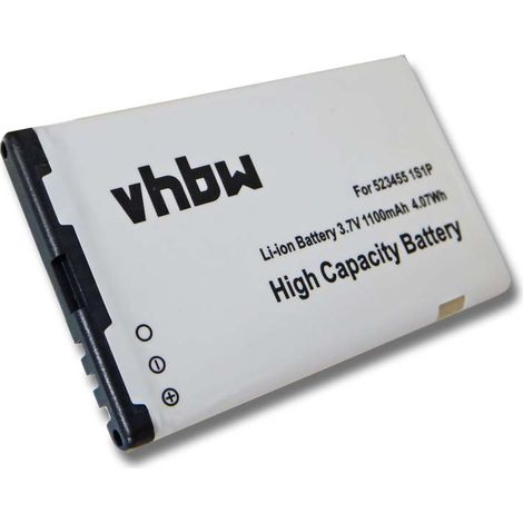 vhbw Akku kompatibel mit Bea-fon S210, S200 Handy Smartphone Telefon (1100 mAh, 3,7 V, Li-Ion)