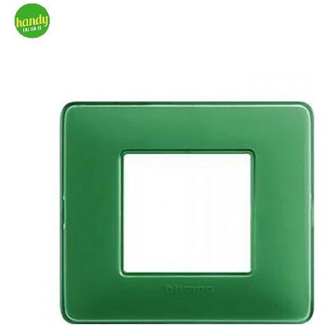 Placca 2 posti 3 moduli tond - q verde pastello.