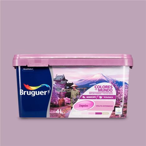 Bruguer Colores del Mundo Pintura para paredes monocapa Japón Violeta Intermedio 4 L