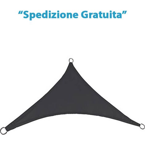 VELA OMBREGGIANTE LUXURY TRIANGOLARE STARS - POLIESTERE GRIGIO GR/MQ 180 MT 3,6X3,6X3,6 - 1 pezzo (1/2)