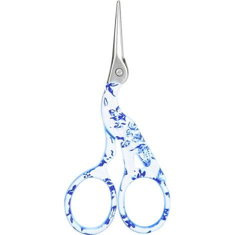 Paar Retro-Scheren zum Schneiden von Stoffen, Sticken, Heimnäharbeiten, DIY-Accessoires, Porzellanblumenmuster (klein blau) (1/5)