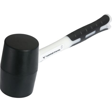 Marteau de pavage en caoutchouc noir pour pavés, en caoutchouc et fibre de verre, 900 g, Vorstahl (1/4)