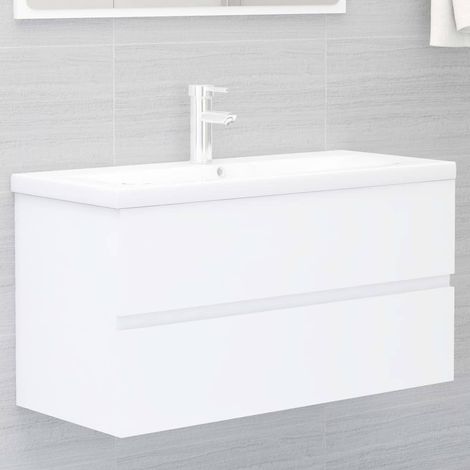 Meuble sous lavabo vasque avec lavabo intégré Blanc Aggloméré 60529 (1/4)