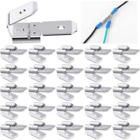 Kit de 25 Connecteurs à Double Cosse Piggyback pour Bornes de Sertissage et Déconnexion Mâle (1/4)
