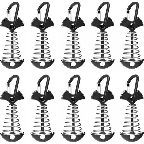 Longziming - Piquets de tente sans perçage - Ancrages de terrasse - Accessoire de camping - Installation sans perçage - Fixation résistante au vent - Alliage d'aluminium et acier inoxydable - Durables (1/5)