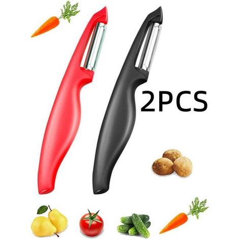 Éplucheur,Éplucheur à légumes Multifonction en Acier Inoxydable,avec Lame Rotative,Pour Fruit,Poire,Carotte,Concombre,Pomme de Terre (1/4)