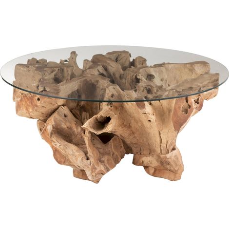 Table basse ronde en teck naturel - naturel (1/5)