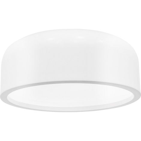 Merano Independence Plafonnier cylindrique 2 lumières en métal blanc, LED E27